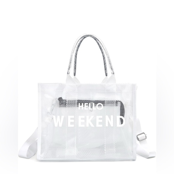 White Mesh Tote Bag